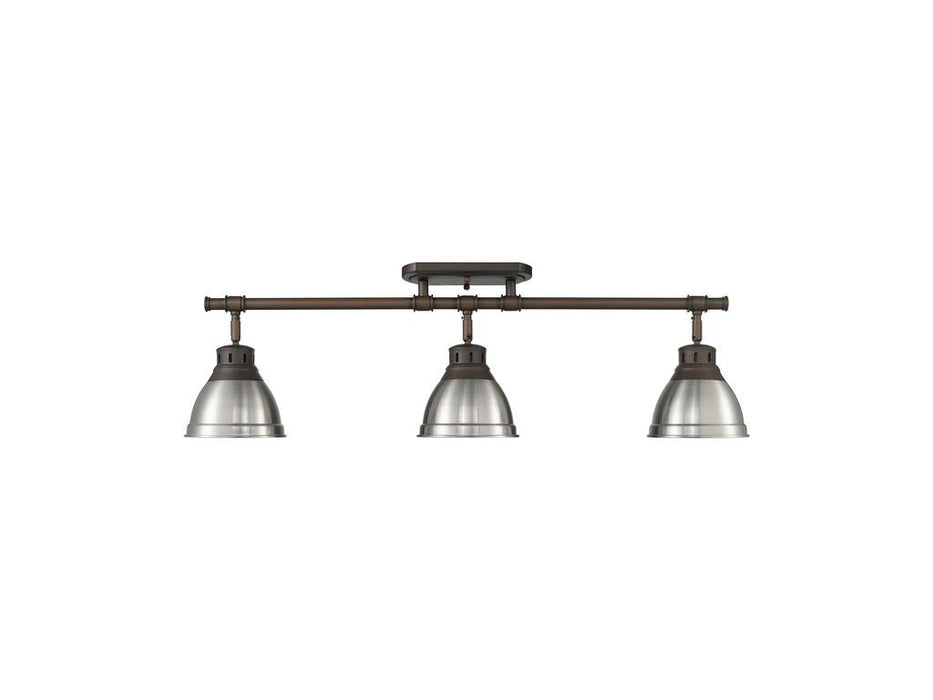 Golden 3602-3SF RBZ-PW Three Light Semi-Flush Mount, Rubbed Bronze