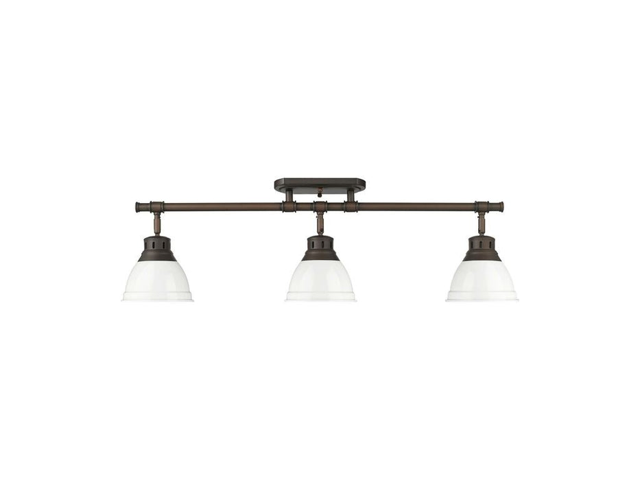 Golden 3602-3SF RBZ-WH Three Light Semi-Flush Mount, Rubbed Bronze