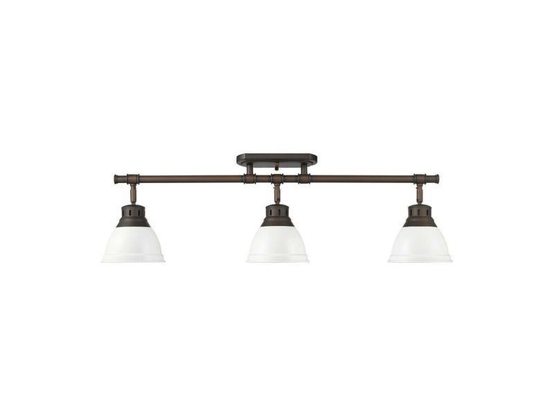 Golden 3602-3SF RBZ-WHT Three Light Semi-Flush Mount, Rubbed Bronze