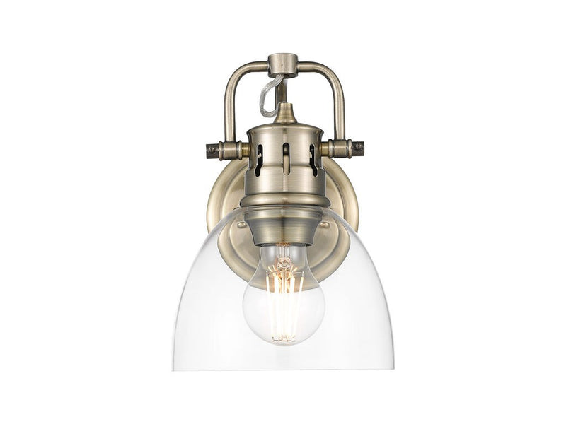 Golden 3602-BA1 AB-CLR One Light Vanity, Aged Brass