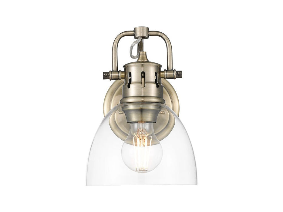 Golden 3602-BA1 AB-CLR One Light Vanity, Aged Brass