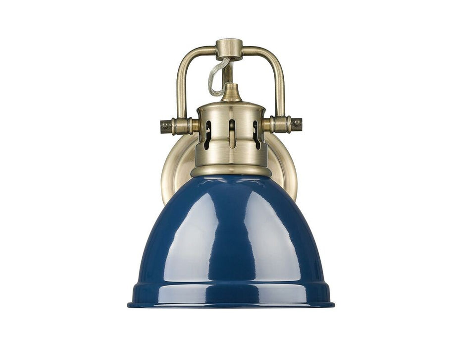 Golden 3602-BA1 AB-NVY One Light Vanity, Aged Brass