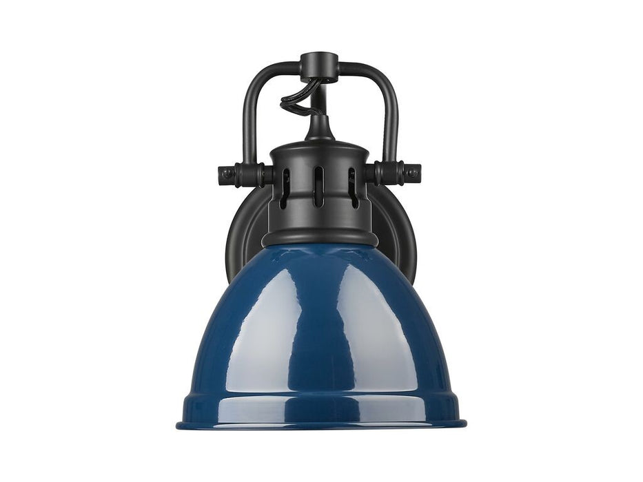 Golden 3602-BA1 BLK-NVY One Light Vanity, Matte Black