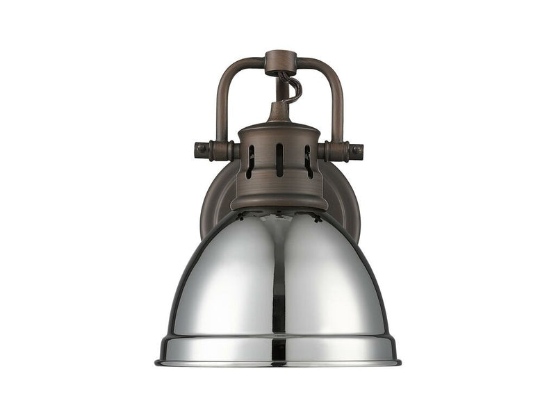 Golden 3602-BA1 RBZ-CH One Light Vanity, Rubbed Bronze