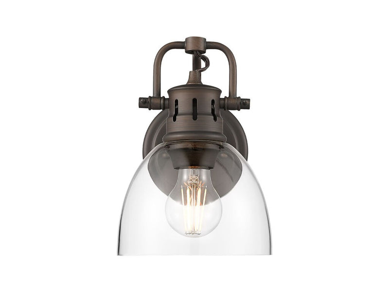 Golden 3602-BA1 RBZ-CLR One Light Vanity, Rubbed Bronze