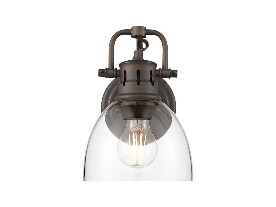 Golden 3602-BA1 RBZ-CLR One Light Vanity, Rubbed Bronze
