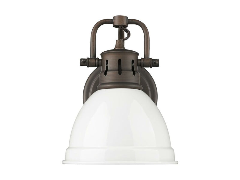 Golden 3602-BA1 RBZ-WH One Light Vanity, Rubbed Bronze