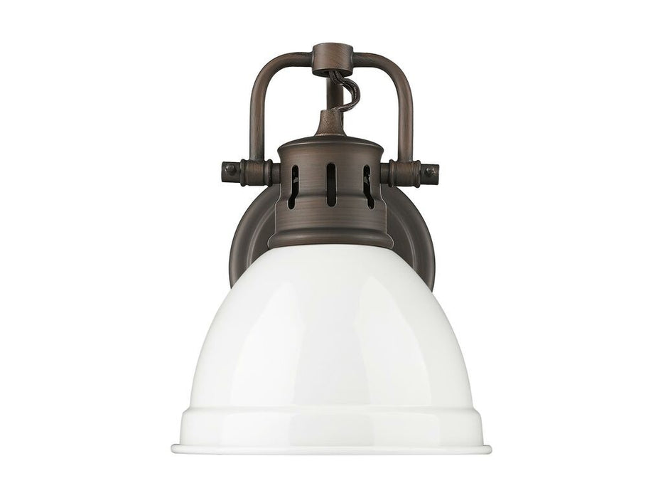 Golden 3602-BA1 RBZ-WH One Light Vanity, Rubbed Bronze