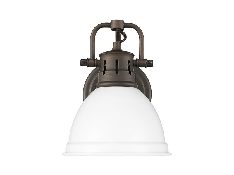 Golden 3602-BA1 RBZ-WHT One Light Vanity, Rubbed Bronze