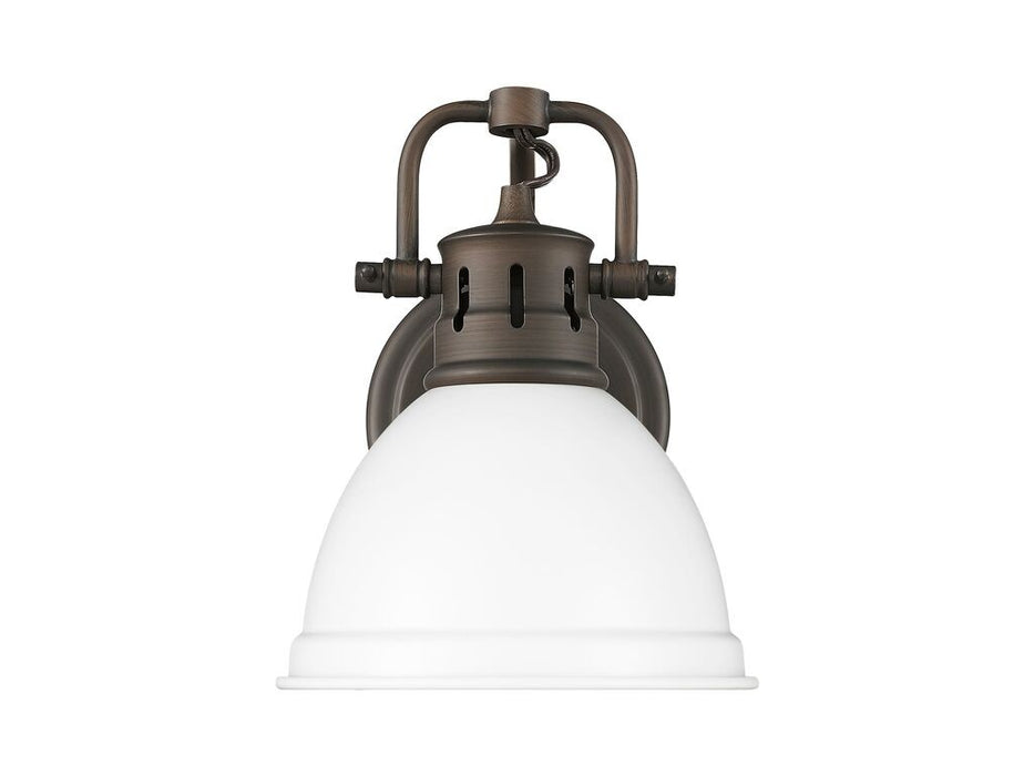Golden 3602-BA1 RBZ-WHT One Light Vanity, Rubbed Bronze