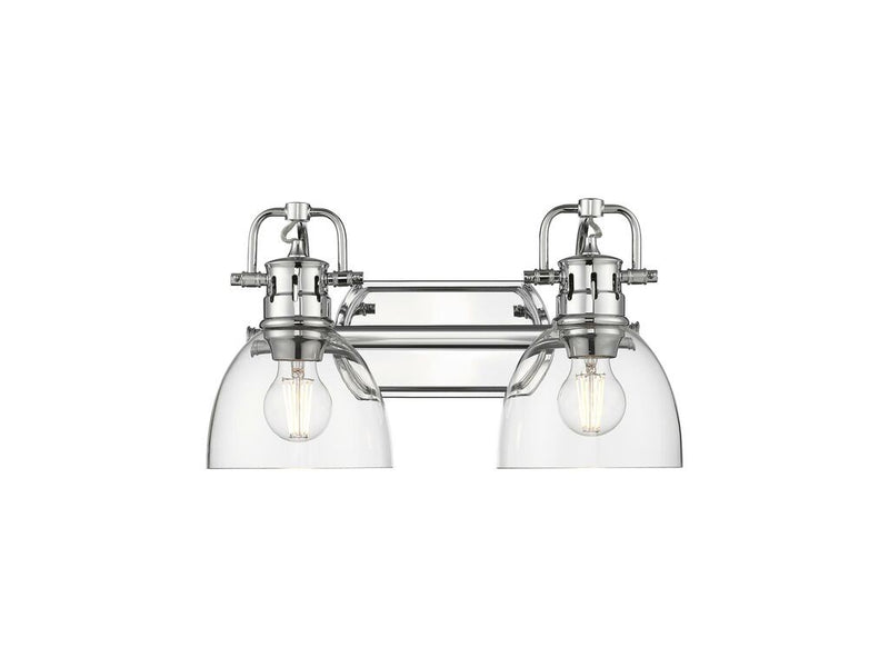 Golden 3602-BA2 CH-CLR Two Light Vanity, Chrome