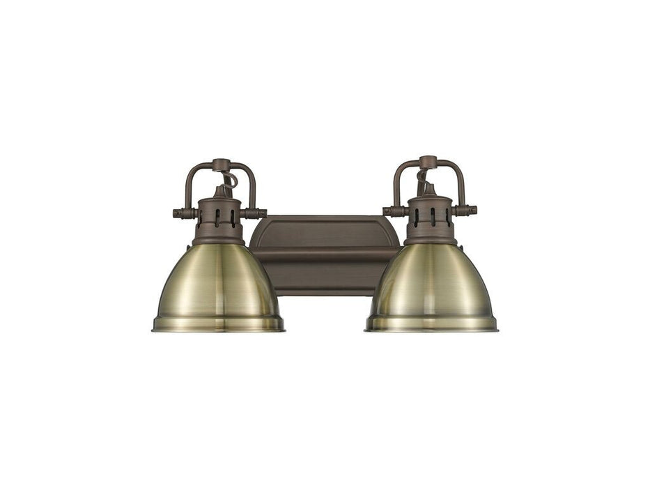 Golden 3602-BA2 RBZ-AB Two Light Vanity, Rubbed Bronze