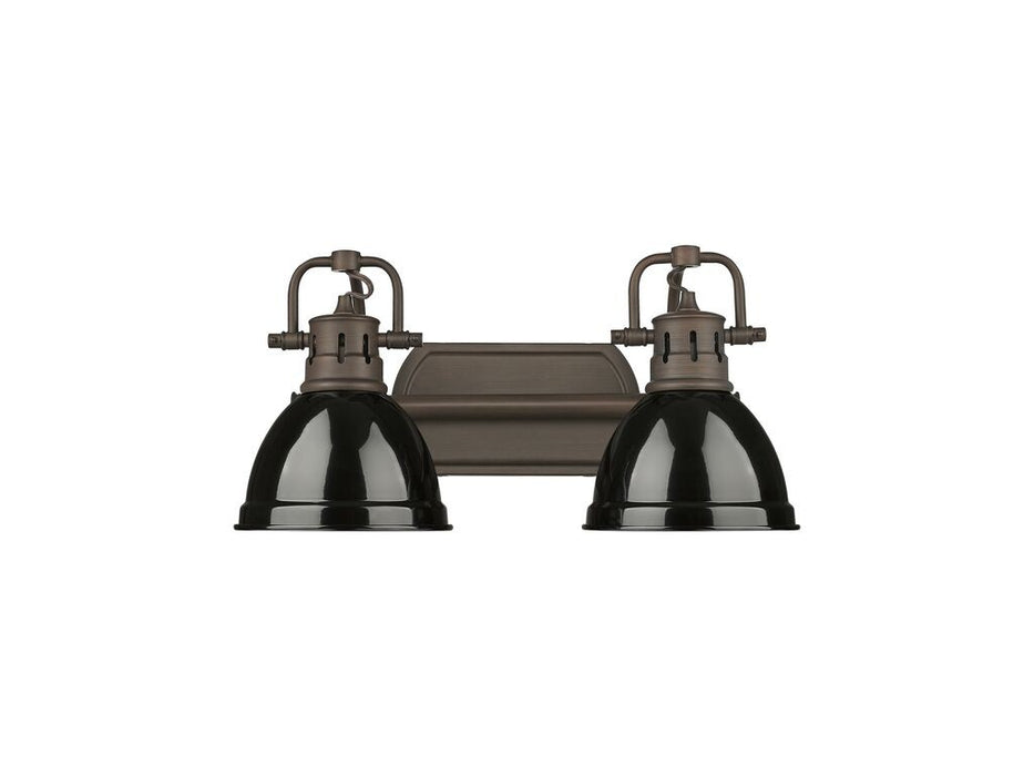 Golden 3602-BA2 RBZ-BK Two Light Vanity, Rubbed Bronze