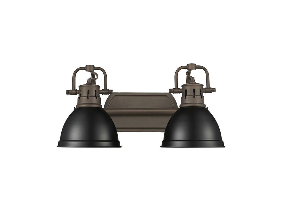 Golden 3602-BA2 RBZ-BLK Two Light Vanity, Rubbed Bronze