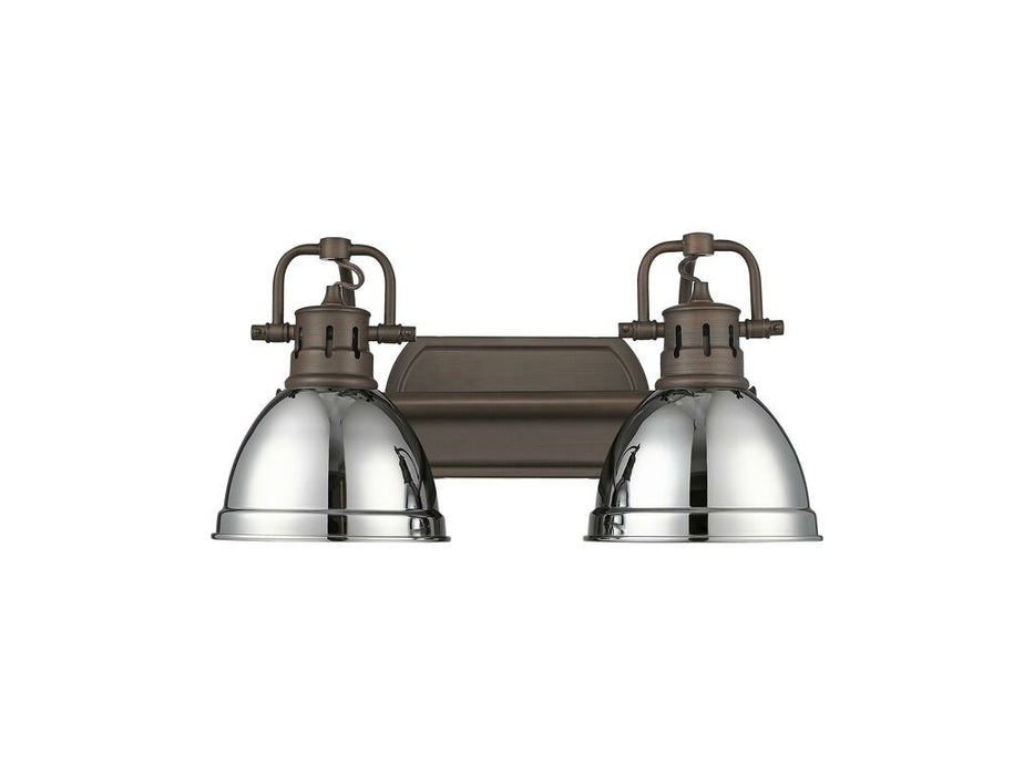 Golden 3602-BA2 RBZ-CH Two Light Vanity, Rubbed Bronze