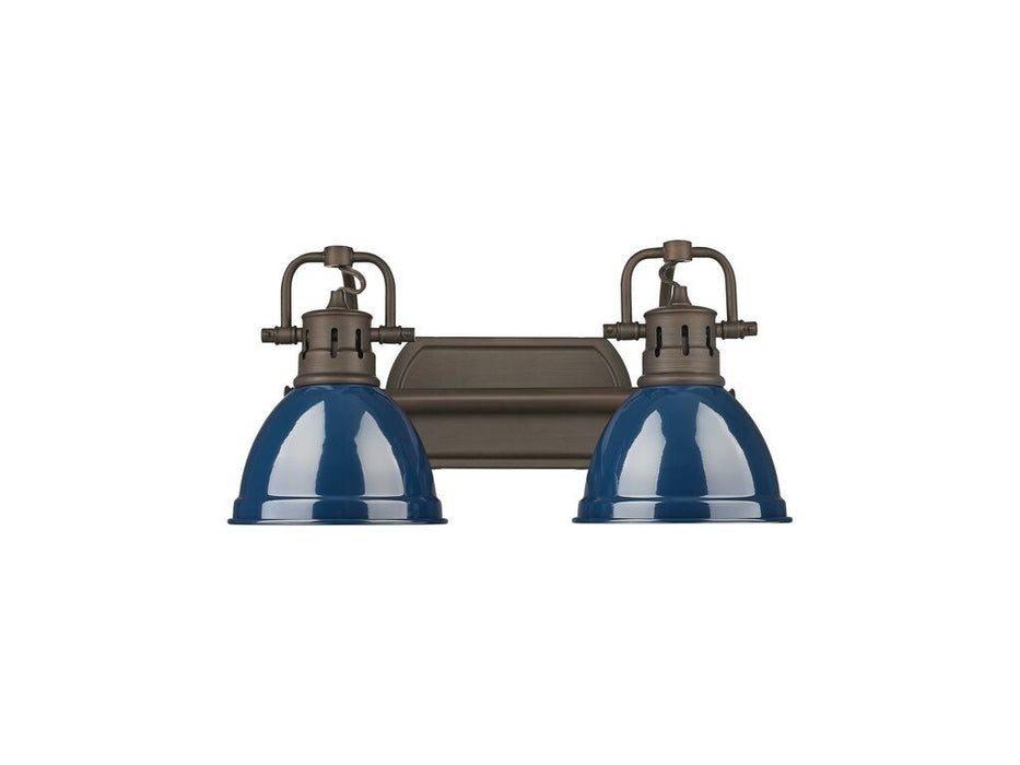 Golden 3602-BA2 RBZ-NVY Two Light Vanity, Rubbed Bronze