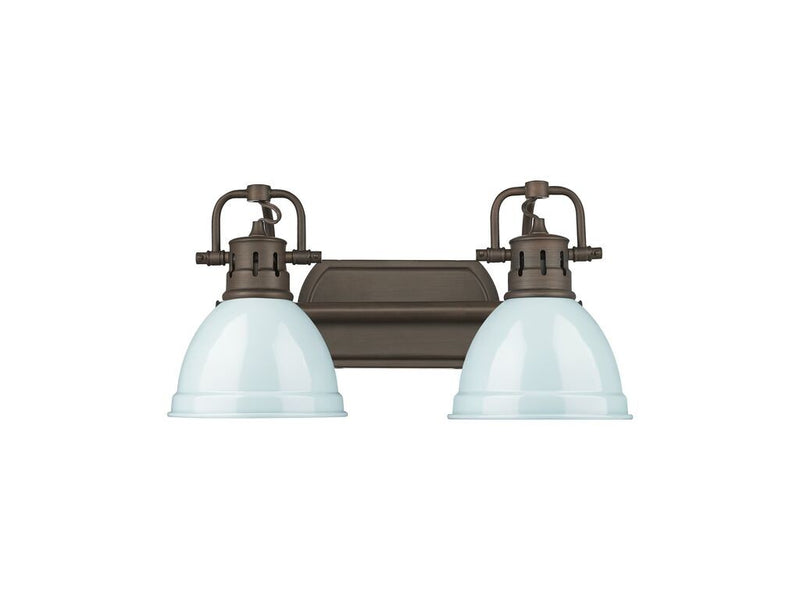 Golden 3602-BA2 RBZ-SF Two Light Vanity, Rubbed Bronze