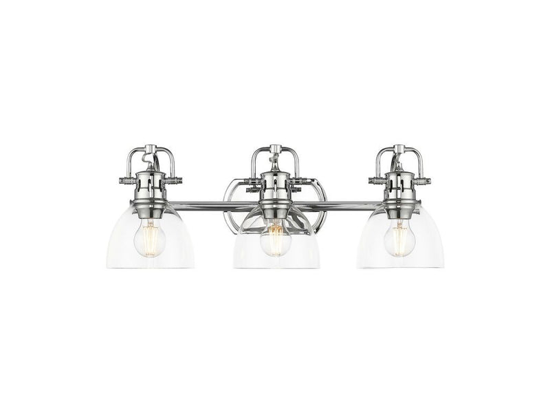 Golden 3602-BA3 CH-CLR Three Light Vanity, Chrome