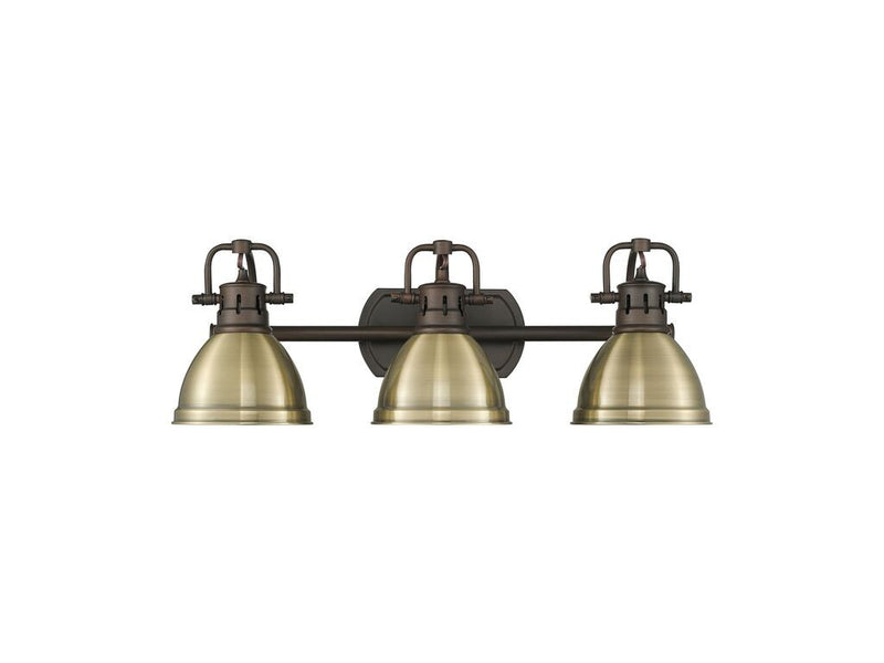 Golden 3602-BA3 RBZ-AB Three Light Vanity, Rubbed Bronze
