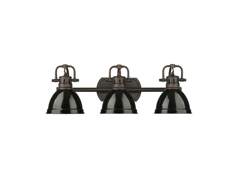 Golden 3602-BA3 RBZ-BK Three Light Vanity, Rubbed Bronze