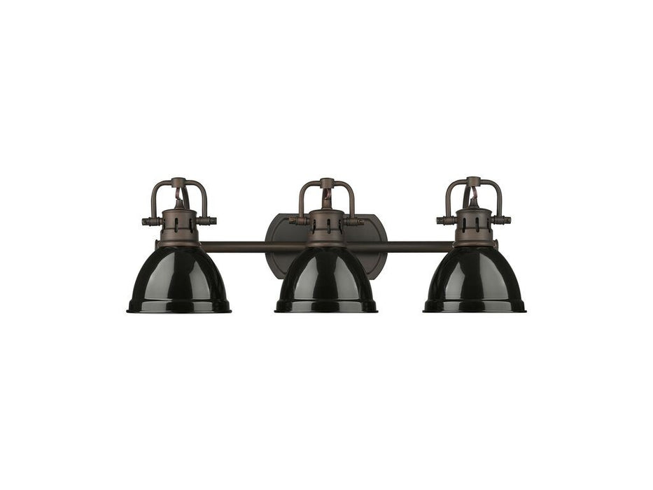 Golden 3602-BA3 RBZ-BK Three Light Vanity, Rubbed Bronze