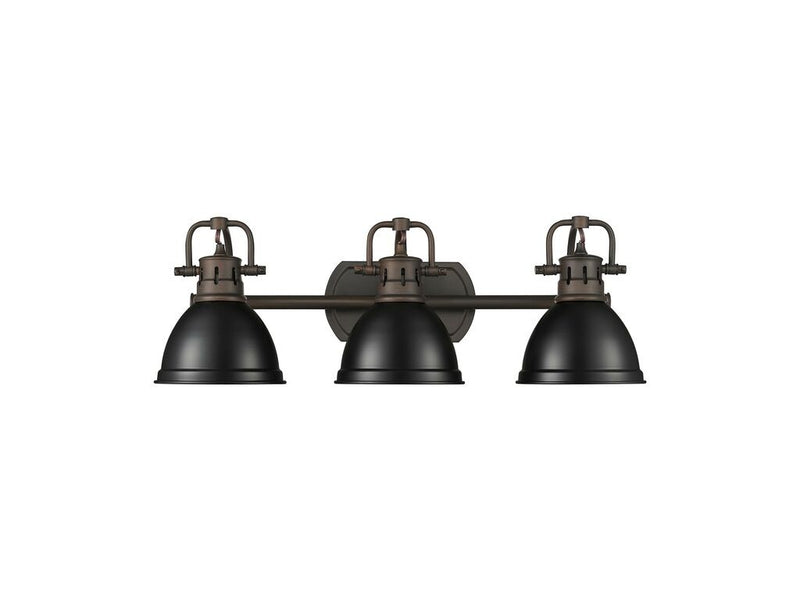 Golden 3602-BA3 RBZ-BLK Three Light Vanity, Rubbed Bronze