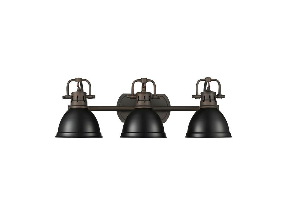Golden 3602-BA3 RBZ-BLK Three Light Vanity, Rubbed Bronze