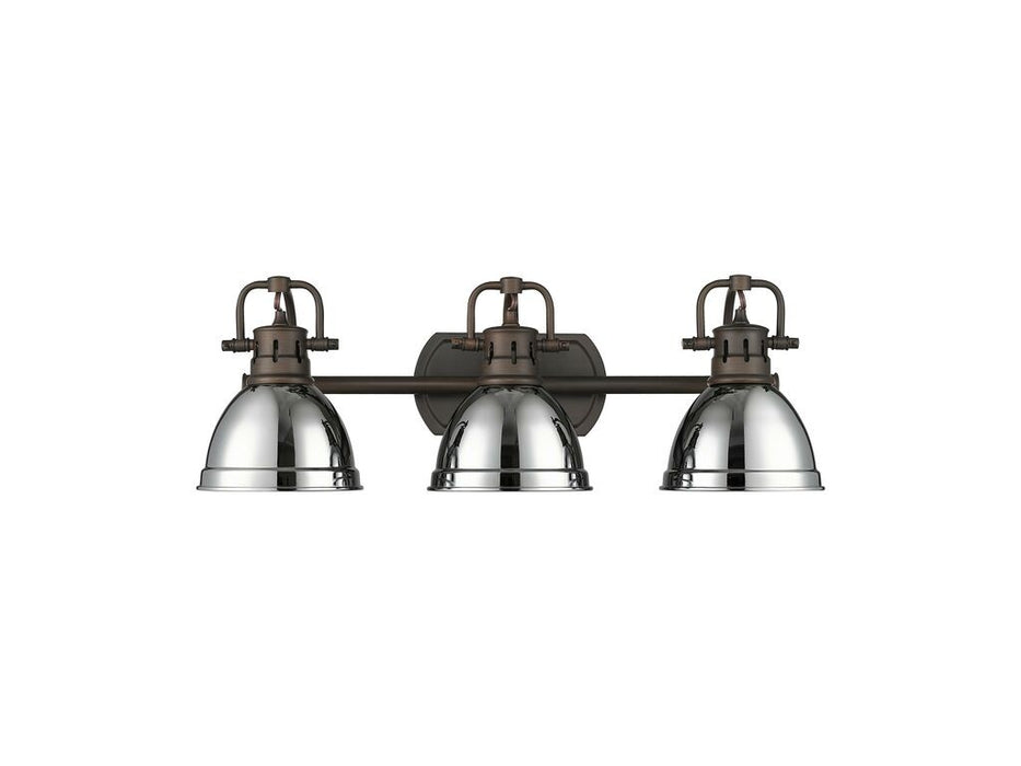 Golden 3602-BA3 RBZ-CH Three Light Vanity, Rubbed Bronze