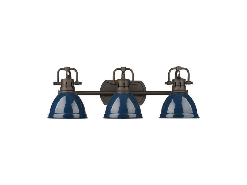 Golden 3602-BA3 RBZ-NVY Three Light Vanity, Rubbed Bronze