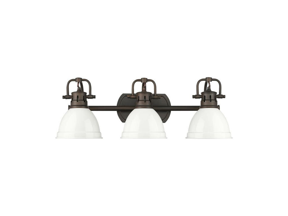 Golden 3602-BA3 RBZ-WH Three Light Vanity, Rubbed Bronze
