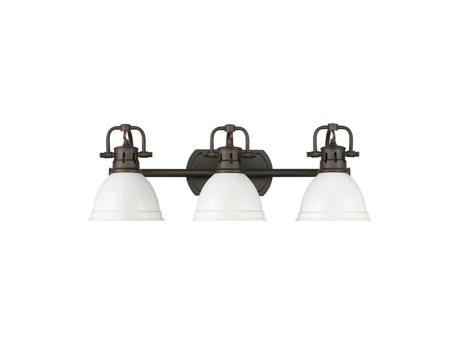 Golden 3602-BA3 RBZ-WHT Three Light Vanity, Rubbed Bronze