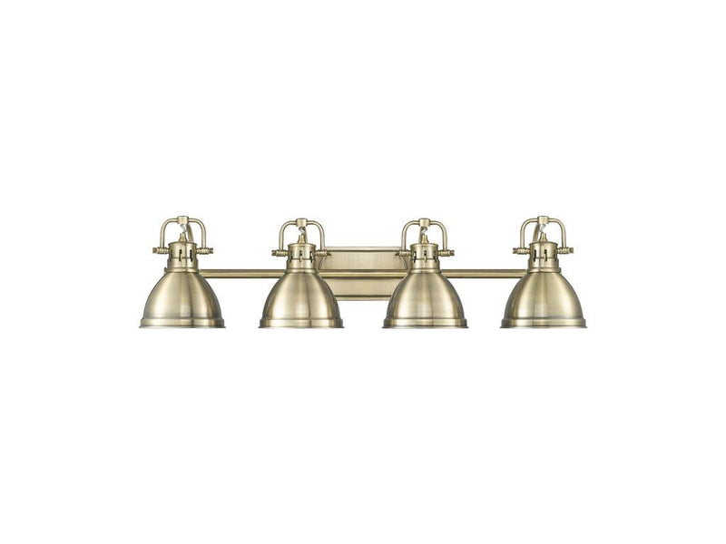 Golden 3602-BA4 AB-AB Four Light Vanity, Aged Brass