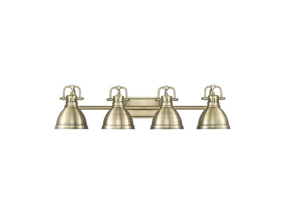 Golden 3602-BA4 AB-AB Four Light Vanity, Aged Brass
