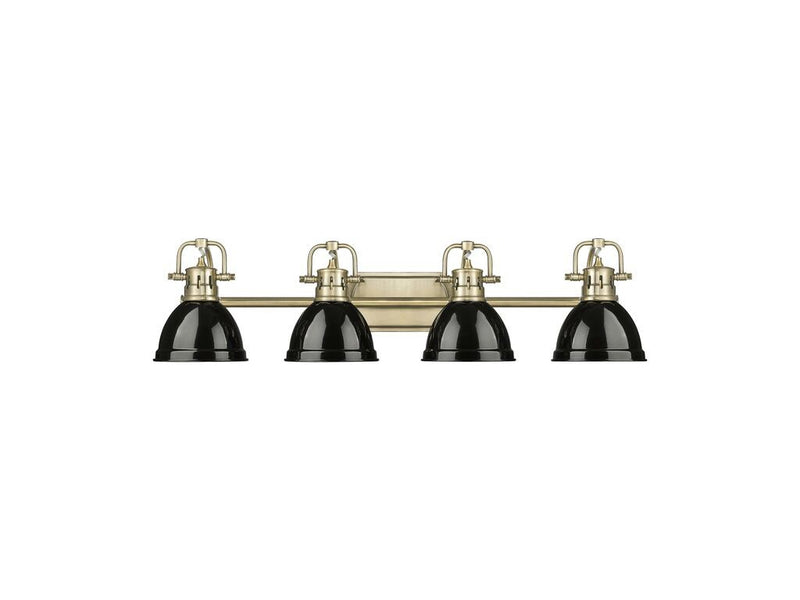Golden 3602-BA4 AB-BK Four Light Vanity, Aged Brass