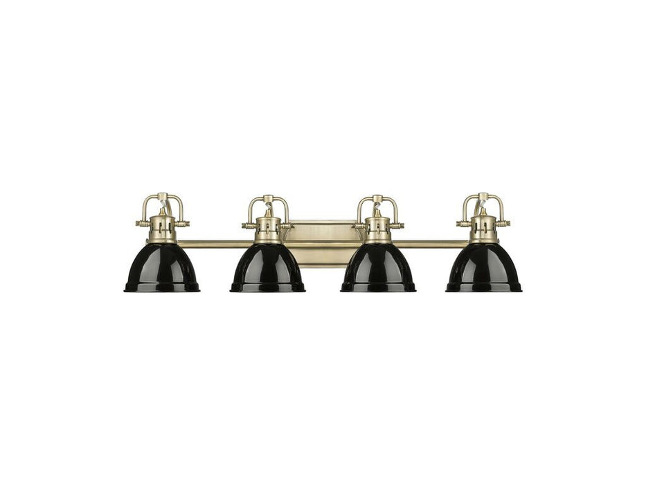 Golden 3602-BA4 AB-BK Four Light Vanity, Aged Brass