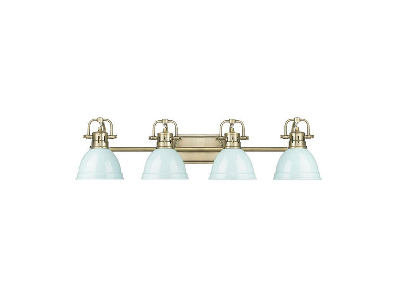 Golden 3602-BA4 AB-SF Four Light Vanity, Aged Brass
