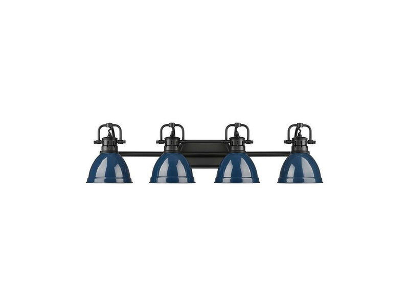Golden 3602-BA4 BLK-NVY Four Light Vanity, Matte Black