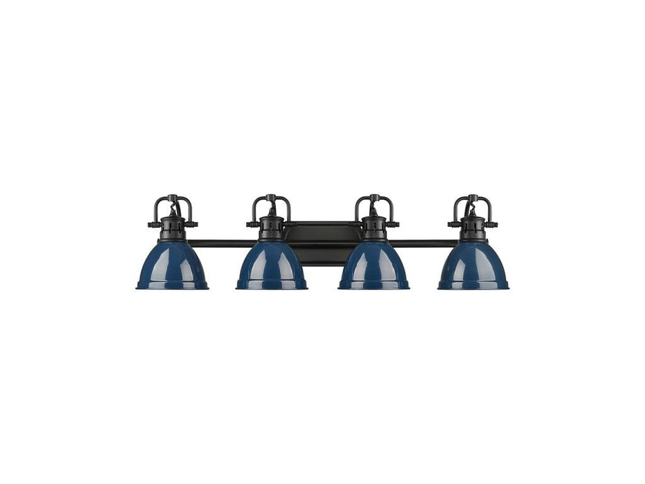 Golden 3602-BA4 BLK-NVY Four Light Vanity, Matte Black