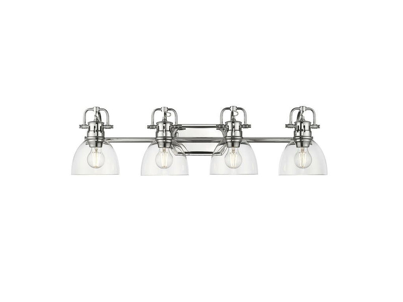 Golden 3602-BA4 CH-CLR Four Light Vanity, Chrome