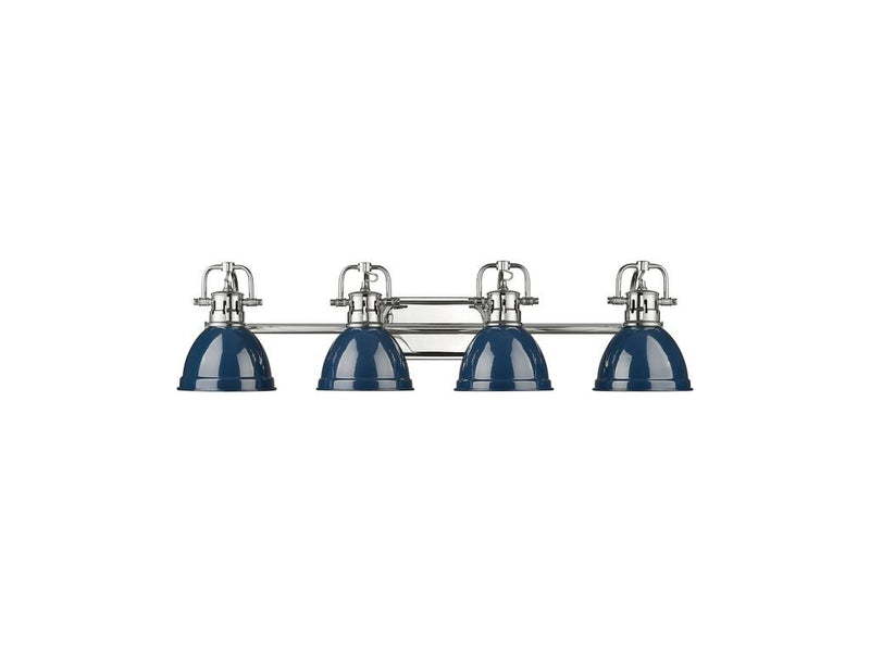 Golden 3602-BA4 CH-NVY Four Light Vanity, Chrome