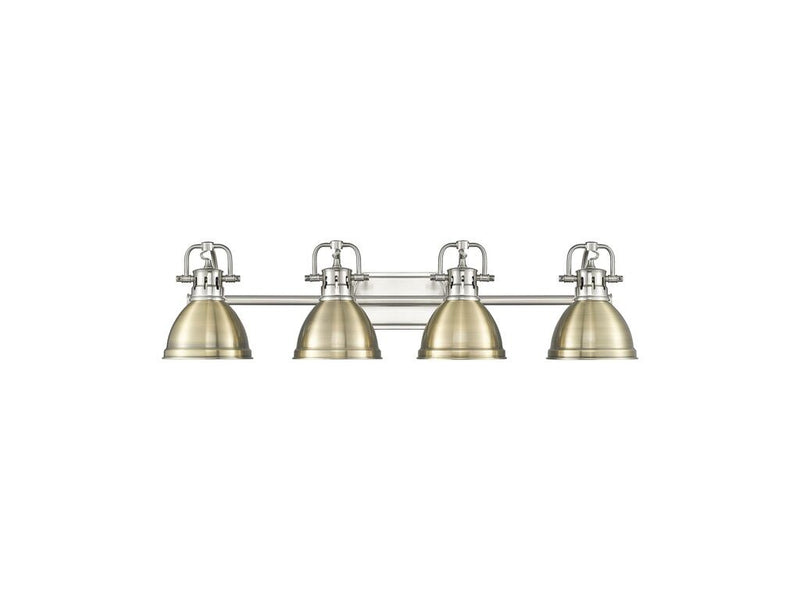 Golden 3602-BA4 PW-AB Four Light Vanity, Pewter