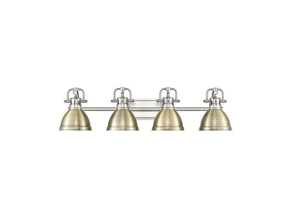 Golden 3602-BA4 PW-AB Four Light Vanity, Pewter