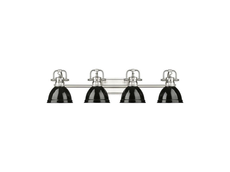Golden 3602-BA4 PW-BK Four Light Vanity, Pewter