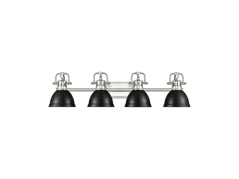 Golden 3602-BA4 PW-BLK Four Light Vanity, Pewter
