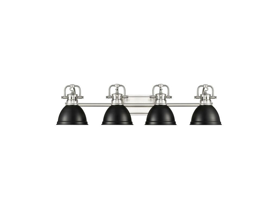 Golden 3602-BA4 PW-BLK Four Light Vanity, Pewter