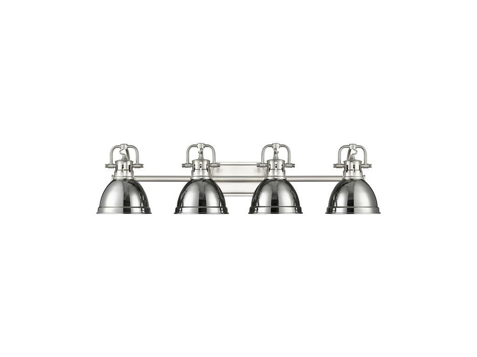 Golden 3602-BA4 PW-CH Four Light Vanity, Pewter