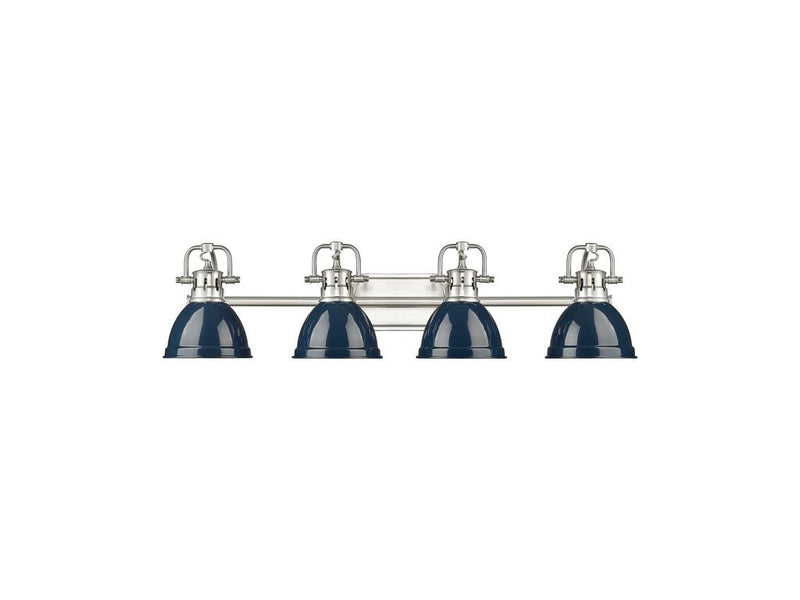 Golden 3602-BA4 PW-NVY Four Light Vanity, Pewter