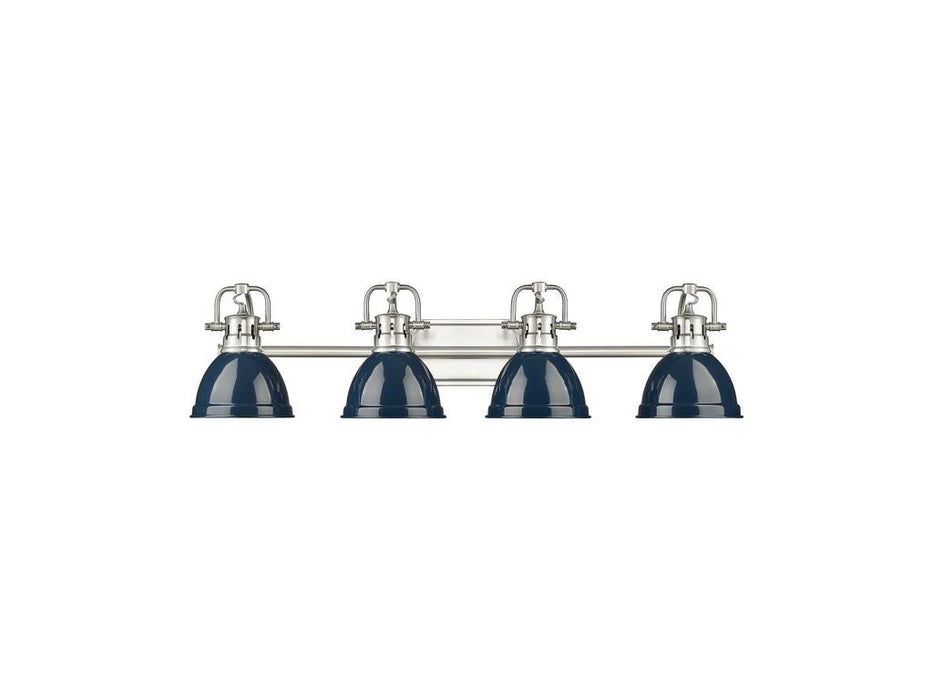 Golden 3602-BA4 PW-NVY Four Light Vanity, Pewter