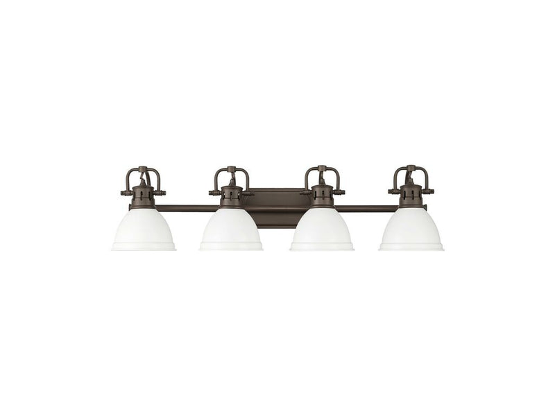 Golden 3602-BA4 RBZ-WHT Four Light Vanity, Rubbed Bronze