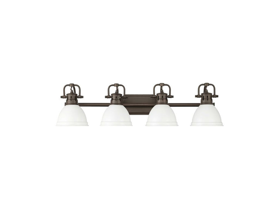 Golden 3602-BA4 RBZ-WHT Four Light Vanity, Rubbed Bronze
